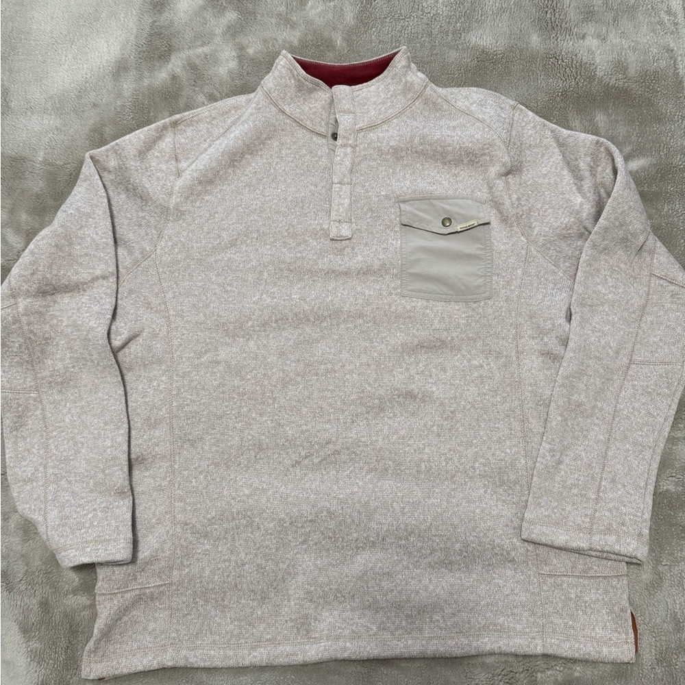 Woolrich Beige Knit Sweater with Buttoned Pocket